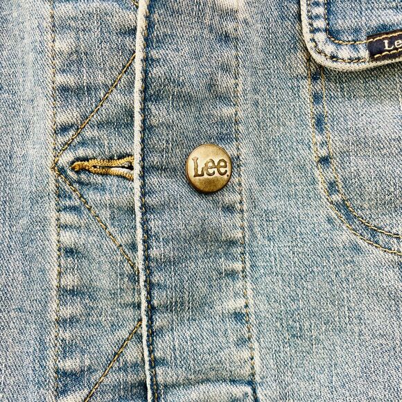 New Lee Denim Jean Jacket Medium Light Wash Jean Jacket Lee Legendary Rider Med - Picture 5 of 15